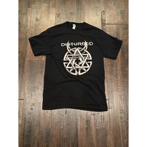 Disturbed Shirt Womens Medium Black Band Tee Metal Sickness Graphic Rock Concert